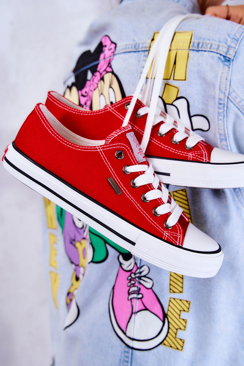 Dámske klasické krížové džínsy JJ2R4010C Červené tenisky