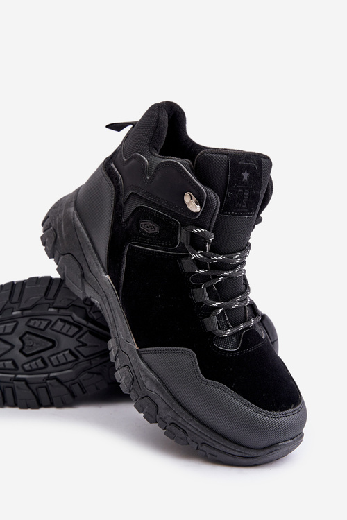 Zateplené Pánské Trekkingové Boty S Šňůrkami Černé Zerista
