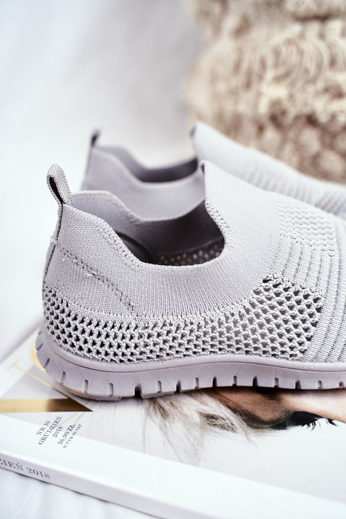 Detské športové topánky skĺznuté sivé bobi