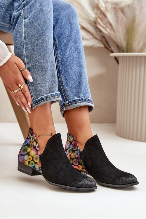 Kožené Čižmy Maciejka S Výrezmi Čierne 04091-77