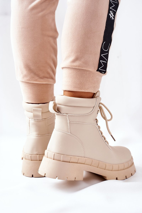 Dámské Kotníkové Boty Béžové Mustgrow