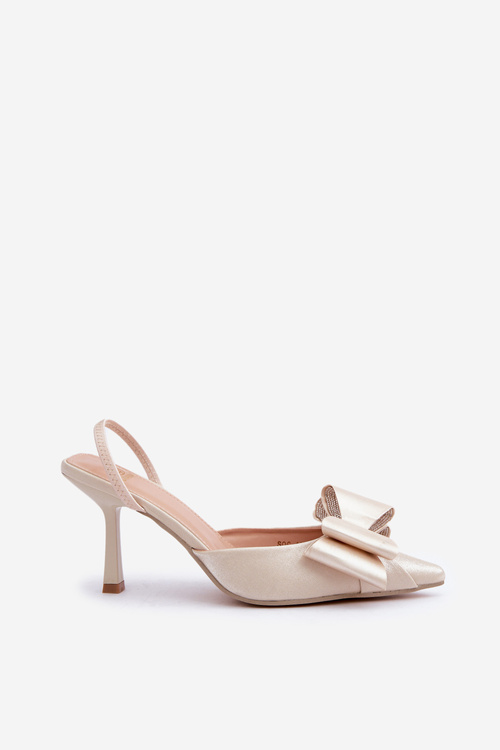 Materiálové Lodičky S Mašľou Zlaté Selatea