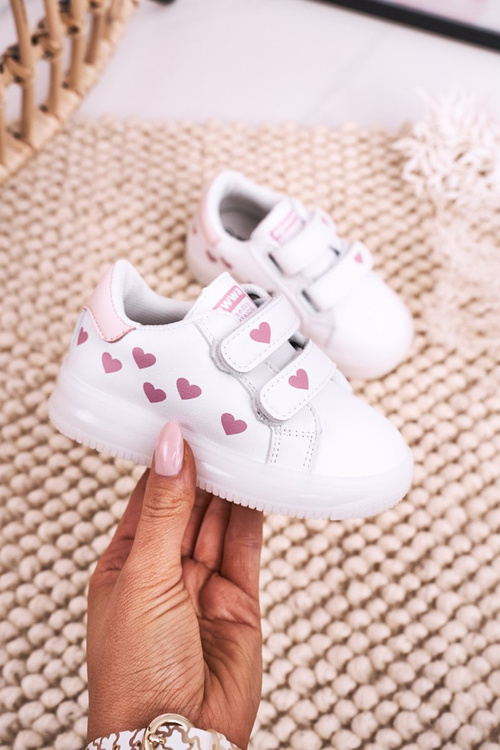 Detské športové topánky s žiariacou jedinou LED bielym a ružovým boomerom