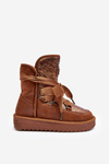 Dámske snehové topánky s viazaním D.Franklin DFSH370006 Brown