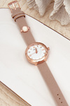 Dámske hodinky na tenkom ekologickom kožennom remienku béžový Ernest E62146
