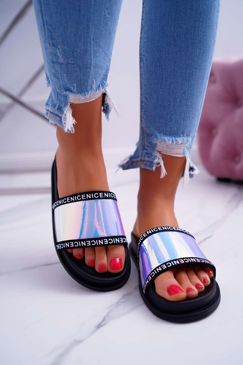 Dámské nazouváky černé duhově Nerdo