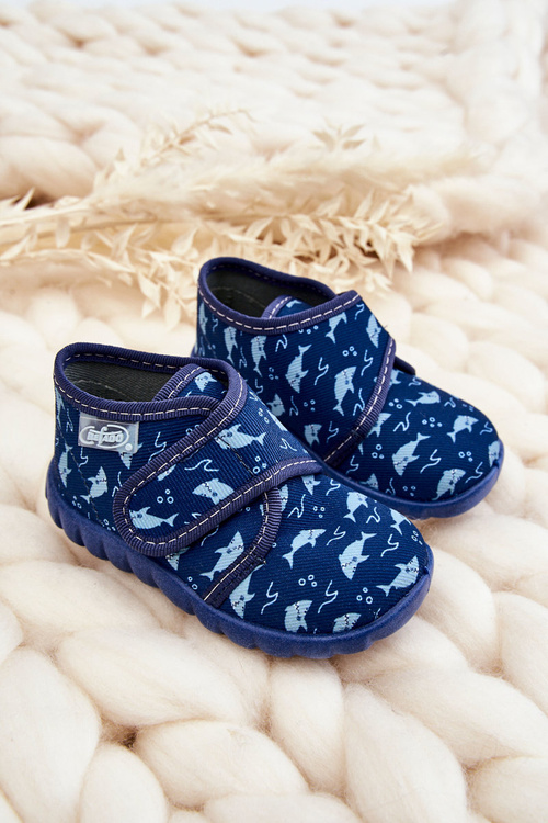Detské topánky Papcie Befado Sharks 465P089 Navy Blue