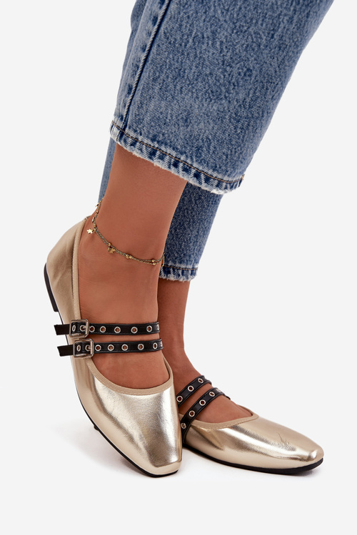 Dámske baleríny S Zlatými Páskami Deliora