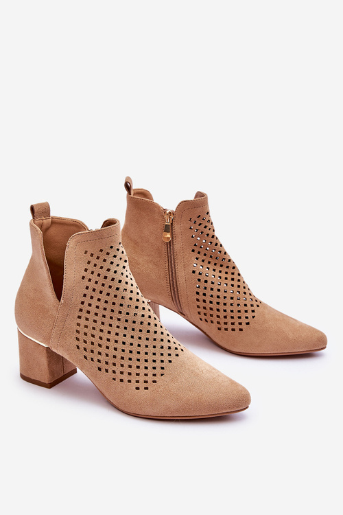 Subcrew Openwork topánky s vysokými podpätkami Beige Blakely