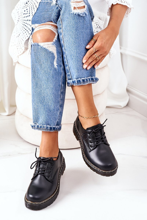 Kožené Polobotky Oxfordy Big Star II274107 Černé