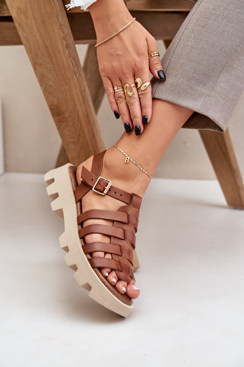 Kožené Dámske Sandále Zazoo 3695 Kameň