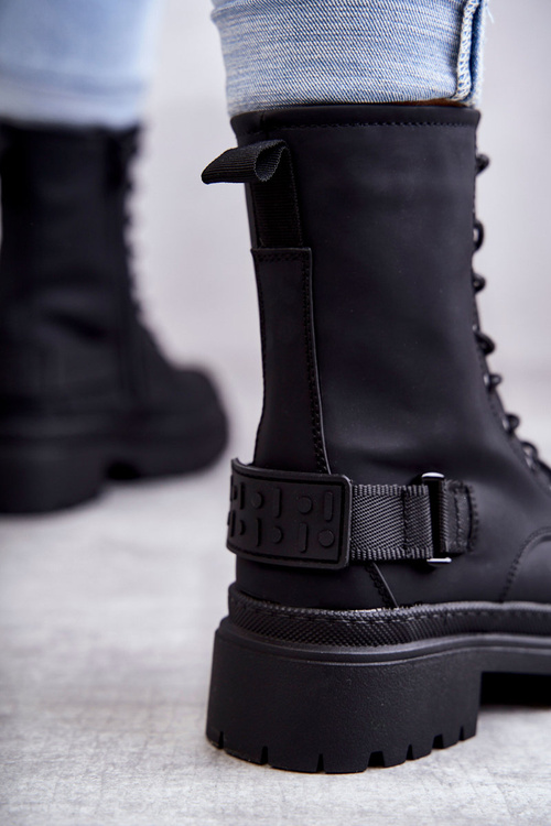 Dámské teplé kozačky se zipem černé Fabiola