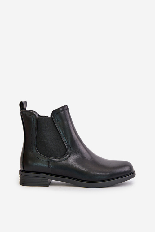 Zateplené Plné Boty Chelsea Na Zip Černé Tinra