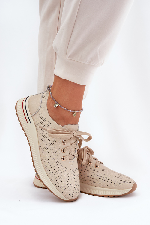 Dámské Kožené Lehká Polobotky Artiker 54C1759 Béžové