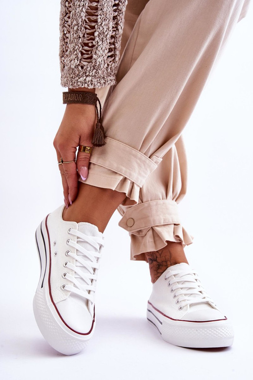 Dámské Tenisky Na Robustní Platformě Bílé Ember