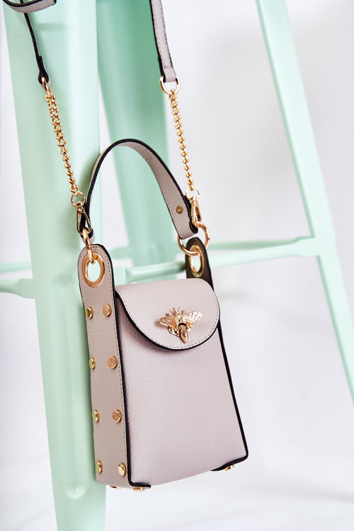 Malá dámska kabelka s dekoráciou sivej Ellies