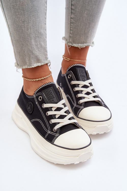 Dámske tenisky na masívnej podrážke Big Star NN274125 Čierne