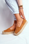 Ženské espadrilly na platforme Camel La Playa Linen