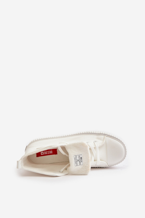 Dámské Zateplené Tenisky Z Eko Kůže Big Star OO274788 Bílé