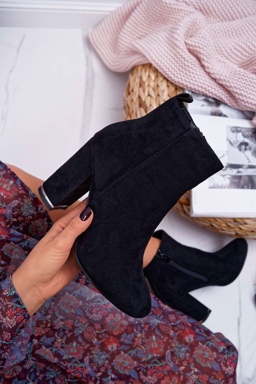 Dámské Kotníkové Boty Na Podpatku Černé Sadie