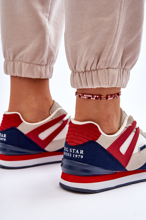 Pohodlné dámské tenisky Memory Foam Big Star LL274950 Červená