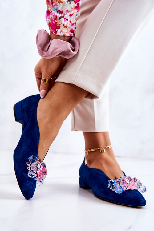 Elegantné semišové topánky s dekoráciou Navy Blue McQueen