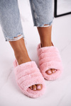 Dámské Kožešinové růžové Papuče Snowflake