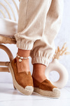 Suede Espadrilles vložený Camel Lesley