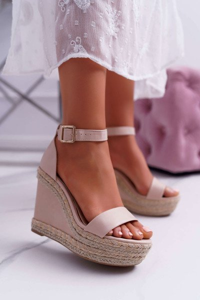 Dámske sandále na espadry béžové Devon