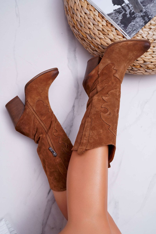 Dámské Semišové kozačky Camel Brunt