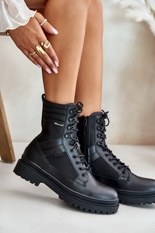 Kožené Čižmy Pánske Zateplené Big Star OO174164 Čierne