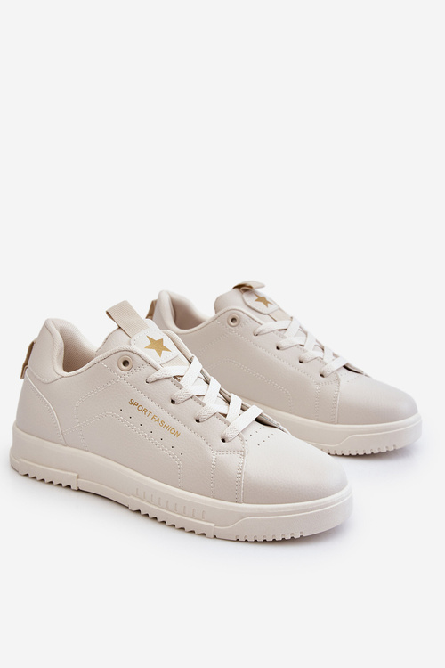 Dámska čipka -up béžová športová topánky Mikaela