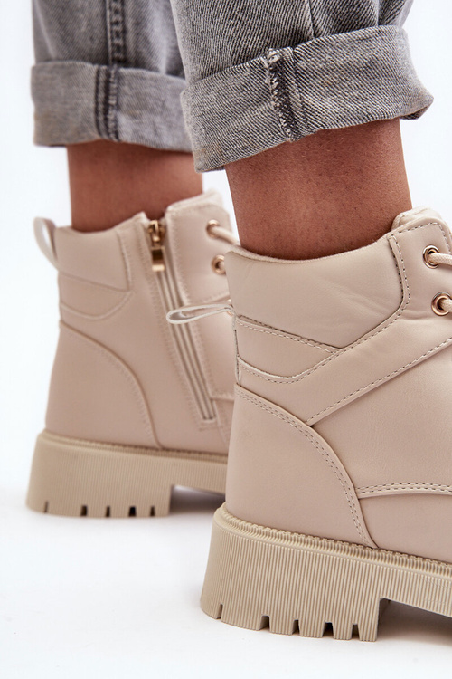 Dámské zipové zateplené trapery Gremiva Beżowe