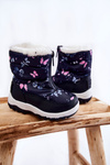 Detské topánky Snehové topánky na veľkej hviezde KK374236 Navy Blue Slider