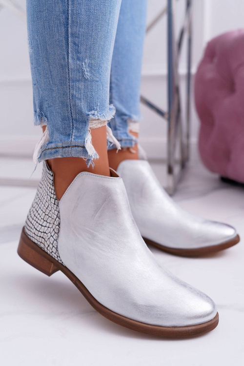 Dámske ploché podpätky Spring strieborné šialenstvo jar