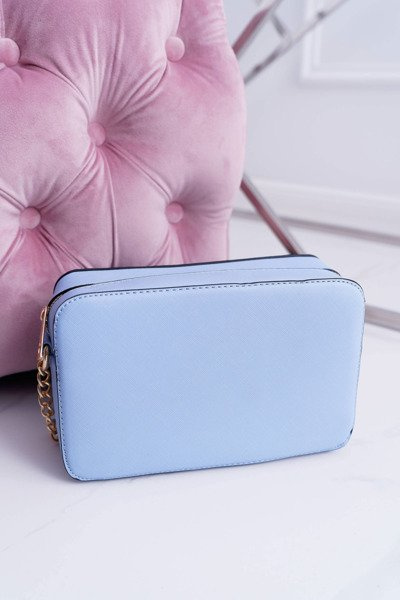 Dámská Taška Přes Rameno Se Zlatým řetězcem Světle Modrá