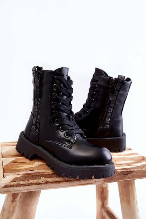 Dětské kozačky se zipem Big Star KK374136 černé