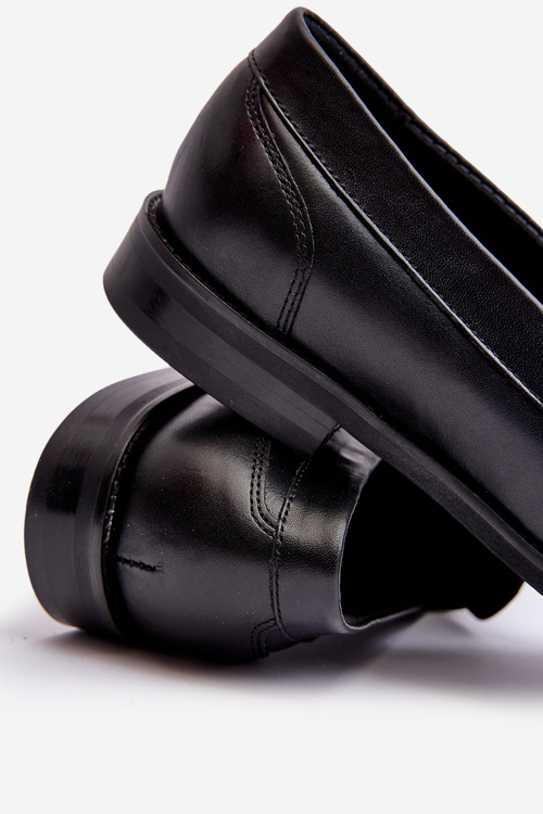 Mužské kožené polobotky Loafersy Zazoo 1570/1 Černé