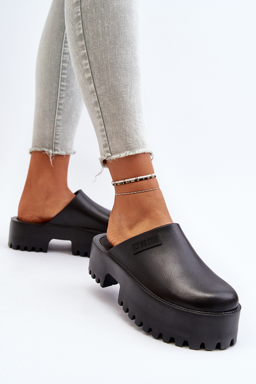 Dámske papuče s masívnou podrážkou Big Star NN274014 Čierne