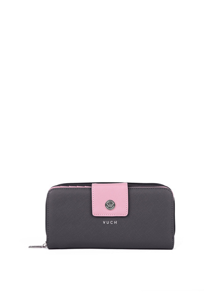 Veľké dámske portfólio na posúvaní Huntress Gray-ružový