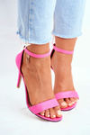 Semišové sandále na päte Fuchsia Liberty