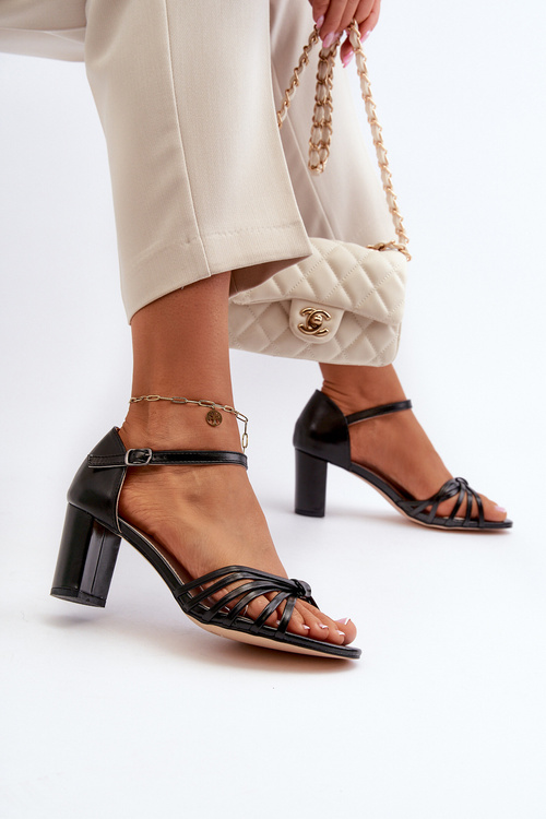 Dámské sandály na podpatku černé Pyrrette