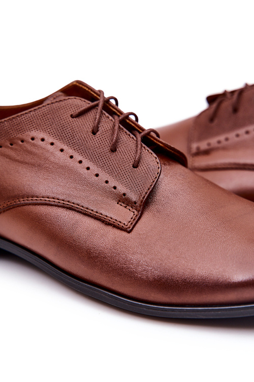 Elegantné kožené topánky bednarek 724 hnedá