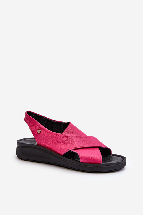 kožené sandály na klínu Černé Morgan