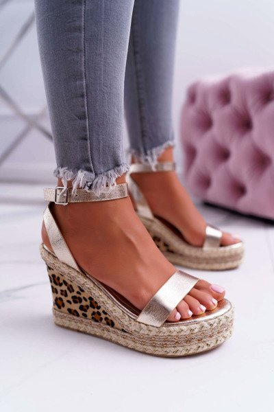 Klínové Sandály Lu Boo Zlaté