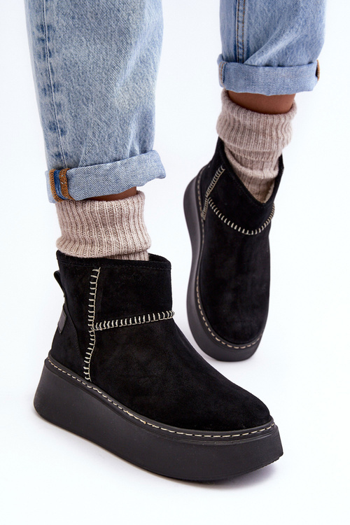 Dámské semišové sněhule Maciejka 06257-01 Černé