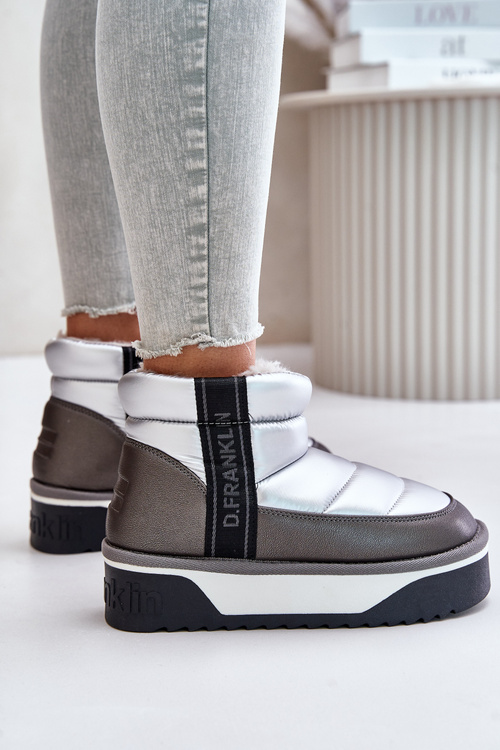 Nízké Sněhové Boty Na Tlusté Podešvi D.Franklin DFSH371010 Stříbrné