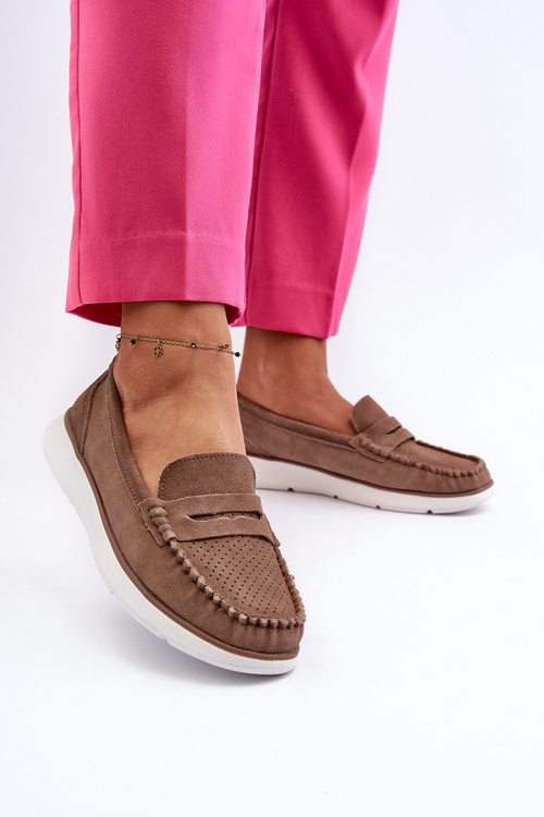 Sametové mokasíny na platformě hnědé Sergio Leone SP012