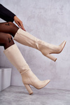 Klasické semišové vysoké podpätky béžové béžové