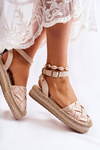 Dámske sandále Espadrilles na platforme Beige Susane